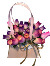 Load image into Gallery viewer, 2 Dozen Wooden Roses in a Pink Purse. Restock Coming Soon.