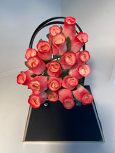 Load image into Gallery viewer, 2 Dozen Wooden Roses in a Black Purse. Restock Coming Soon.