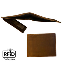 Load image into Gallery viewer, Bi Fold RFID Premium Cowhide Leather Wallet with Flip Out