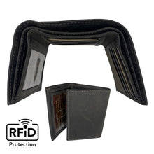 Load image into Gallery viewer, Tri Fold RFID Premium Cowhide Leather Wallet