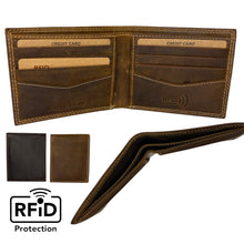Load image into Gallery viewer, Bi Fold RFID Premium Cowhide Leather Wallet