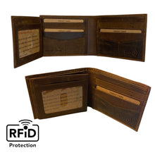Load image into Gallery viewer, Bi Fold RFID Premium Cowhide Leather Wallet with Flip Out