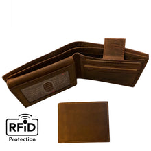 Load image into Gallery viewer, Bi Fold RFID Premium Cowhide Leather Wallet Flip Up