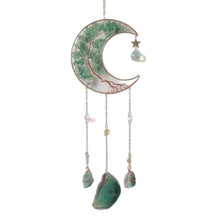 Load image into Gallery viewer, Natural Stone Crystal Moon Sun Catcher
