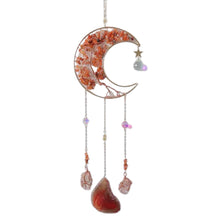 Load image into Gallery viewer, Natural Stone Crystal Moon Sun Catcher
