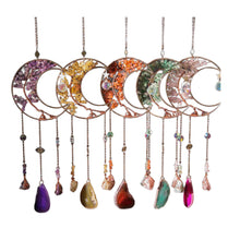 Load image into Gallery viewer, Natural Stone Crystal Moon Sun Catcher
