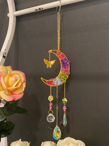 Sun Catcher - Multicolored Crescent Moon