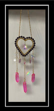 Load image into Gallery viewer, Sun Catcher - Pretty Gold Heart with Butterfly, Prism Crystals, and Stones
