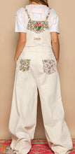 Load image into Gallery viewer, Floral Patchwork Embroidery Overalls Almond
