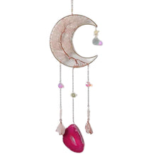 Load image into Gallery viewer, Natural Stone Crystal Moon Sun Catcher
